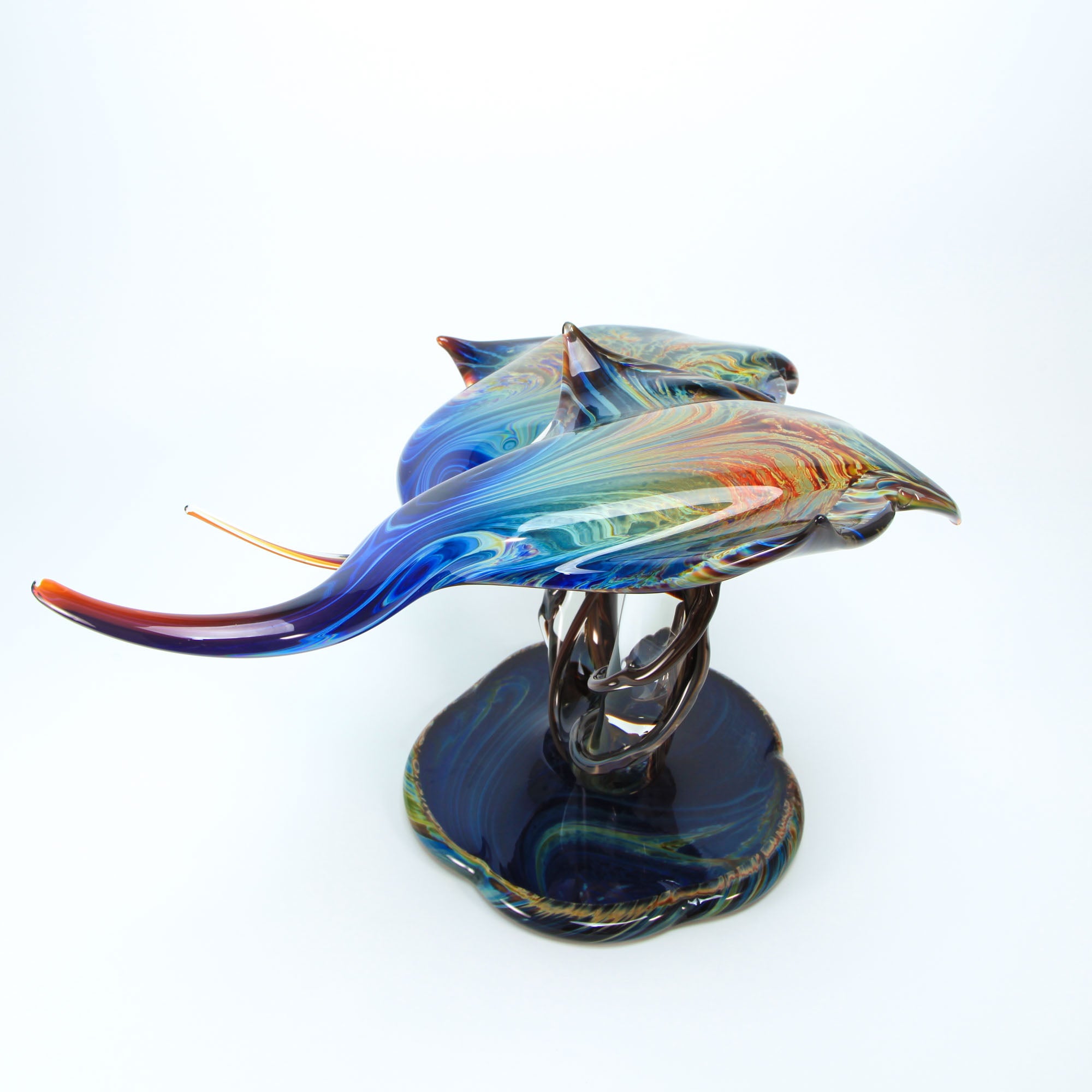 Two Murano glass Manta Rays | Authentic Murano Glass