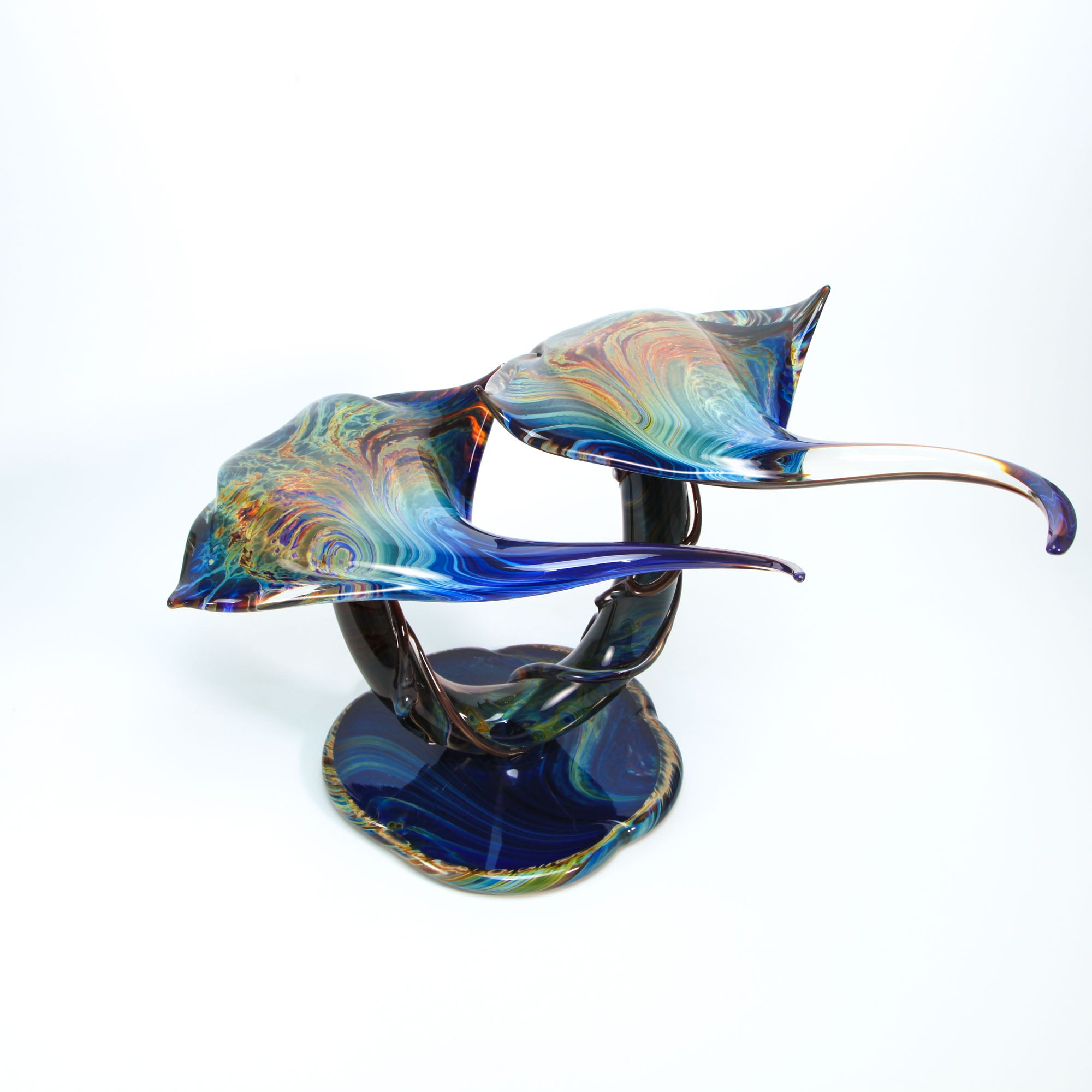 Two Murano glass Manta Rays | Authentic Murano Glass