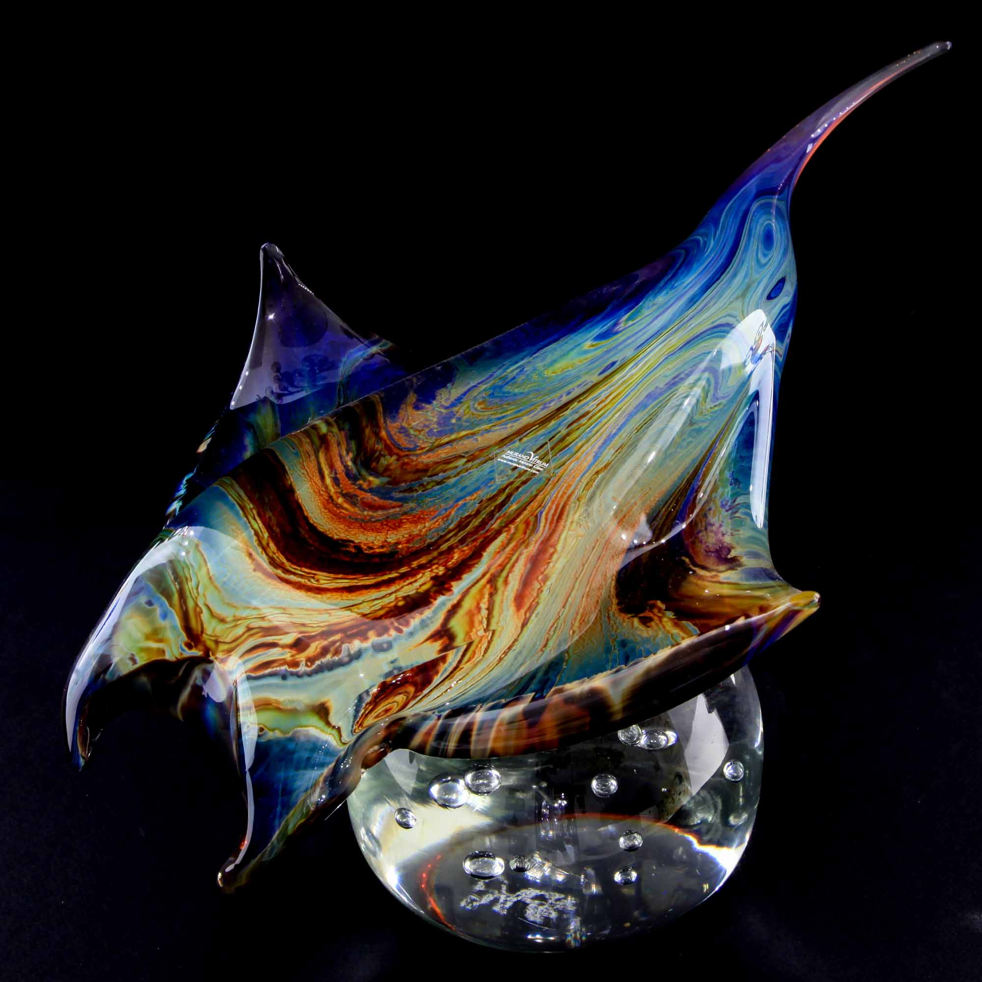 murano glass andrea tagliapietra manta ray fish calcedonio chalcedony calcedony 