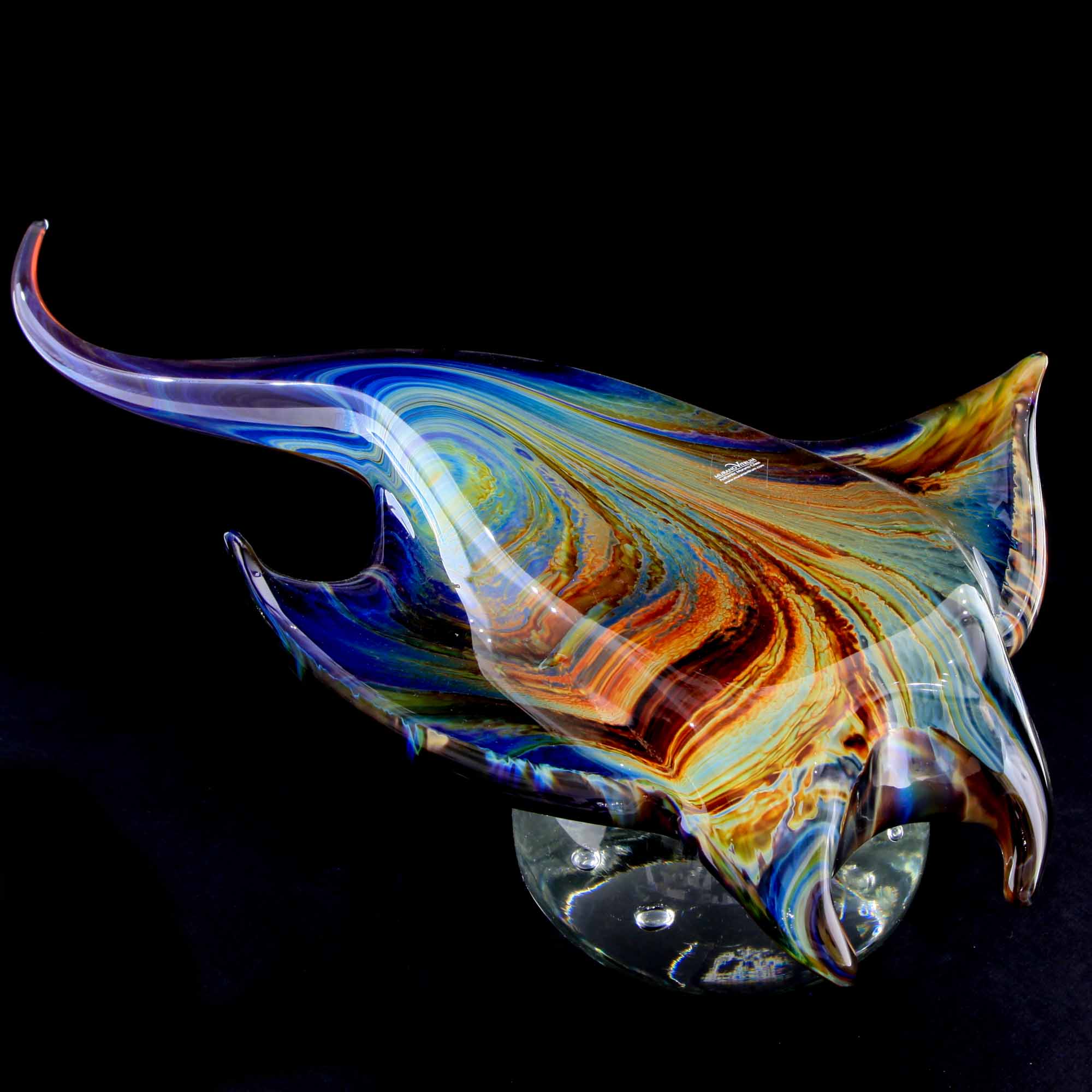 murano glass andrea tagliapietra manta ray fish calcedonio chalcedony calcedony