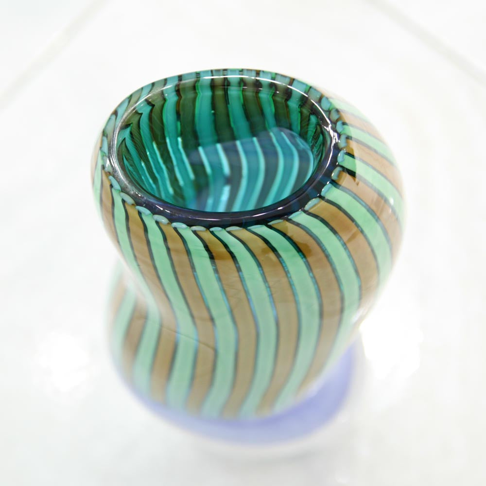 Green stripes vase