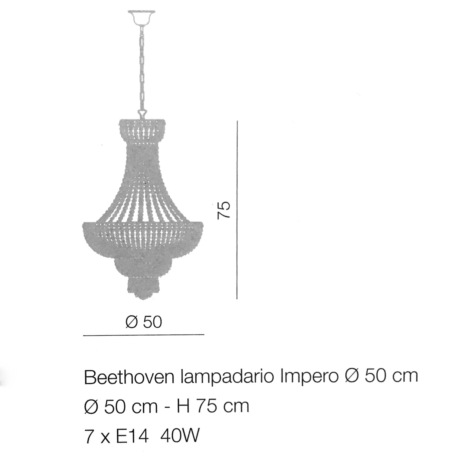 Beethoven Impero Chandelier Murano Glass 6 up to 18 lights