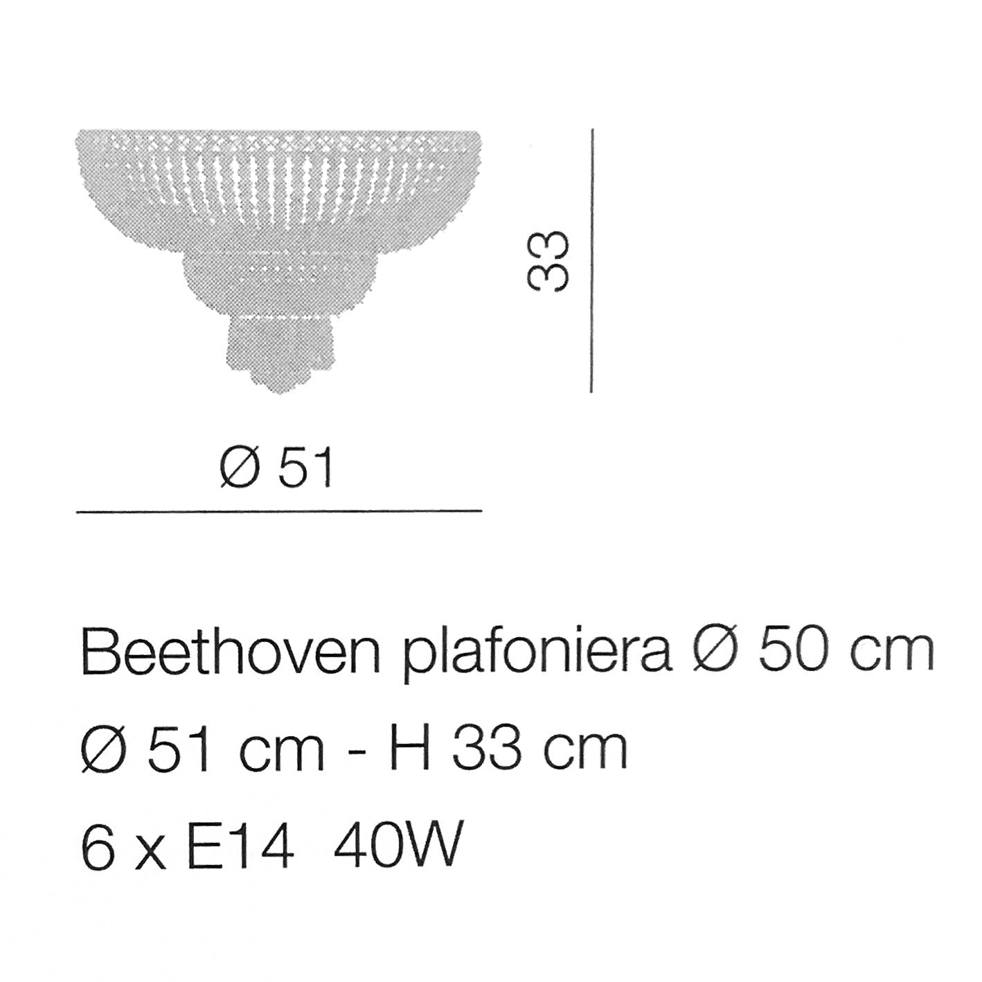 Ceiling Chandelier - Beethoven - 4, 6 or 8 lights