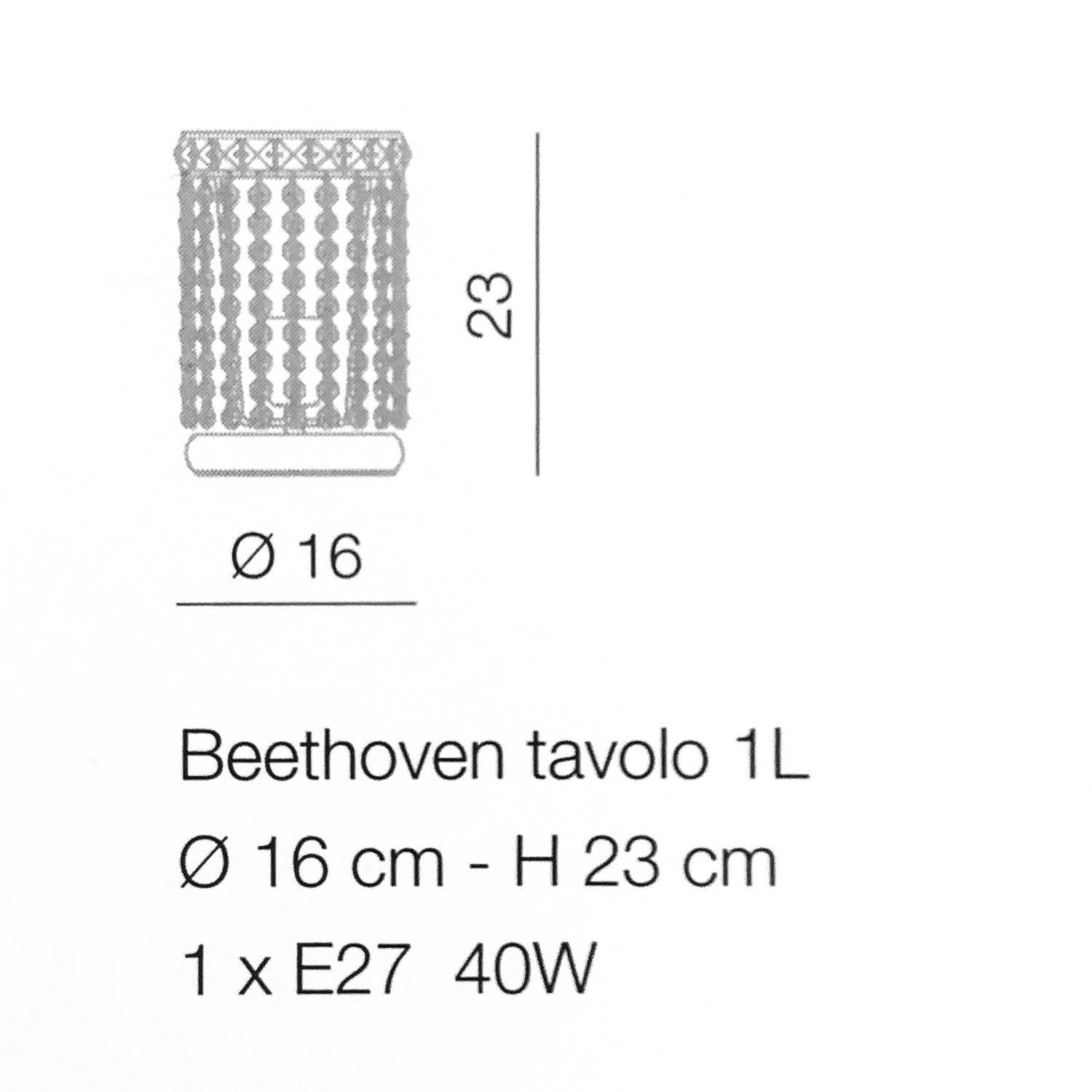 Lampe de nuit en cristal Beethoven