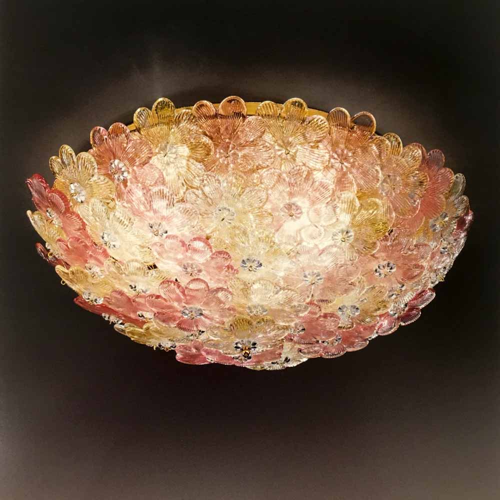 Flora 3 Lights Ceiling Chandelier- Murano Glass Lighting