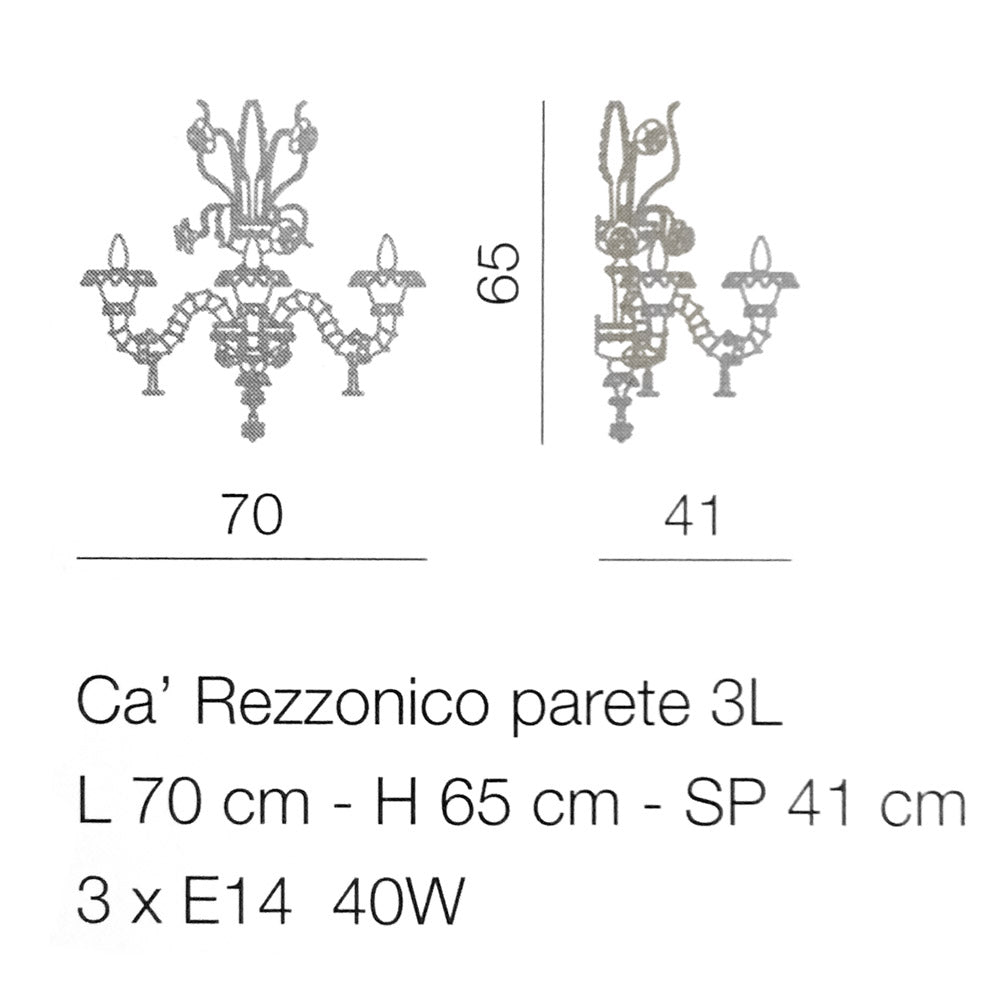 Rezzonico wall light 3 Lights